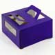 Упаковка для торта 1.0 кг, дизайн 1-т-120 (ручка&окно) фиолет.