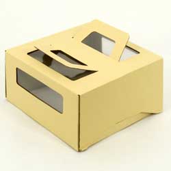 Упаковка для торта 1.0 кг, дизайн 1-т-120 (ручка&окно) беж.