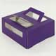 Упаковка для торта 1.5 кг, дизайн 1.5-т-130 (ручка&окно) фиолетовая